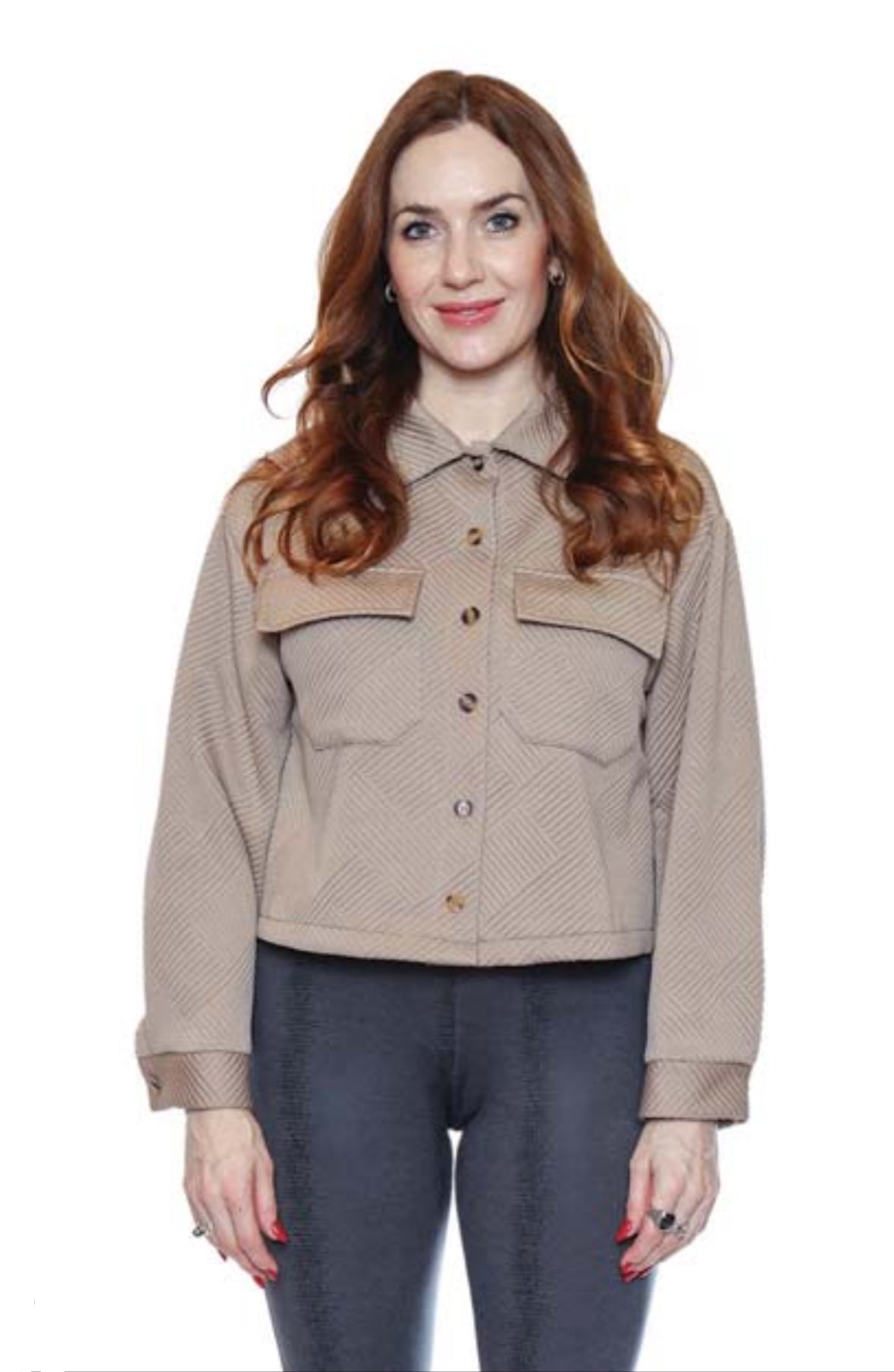 Cropped button coat