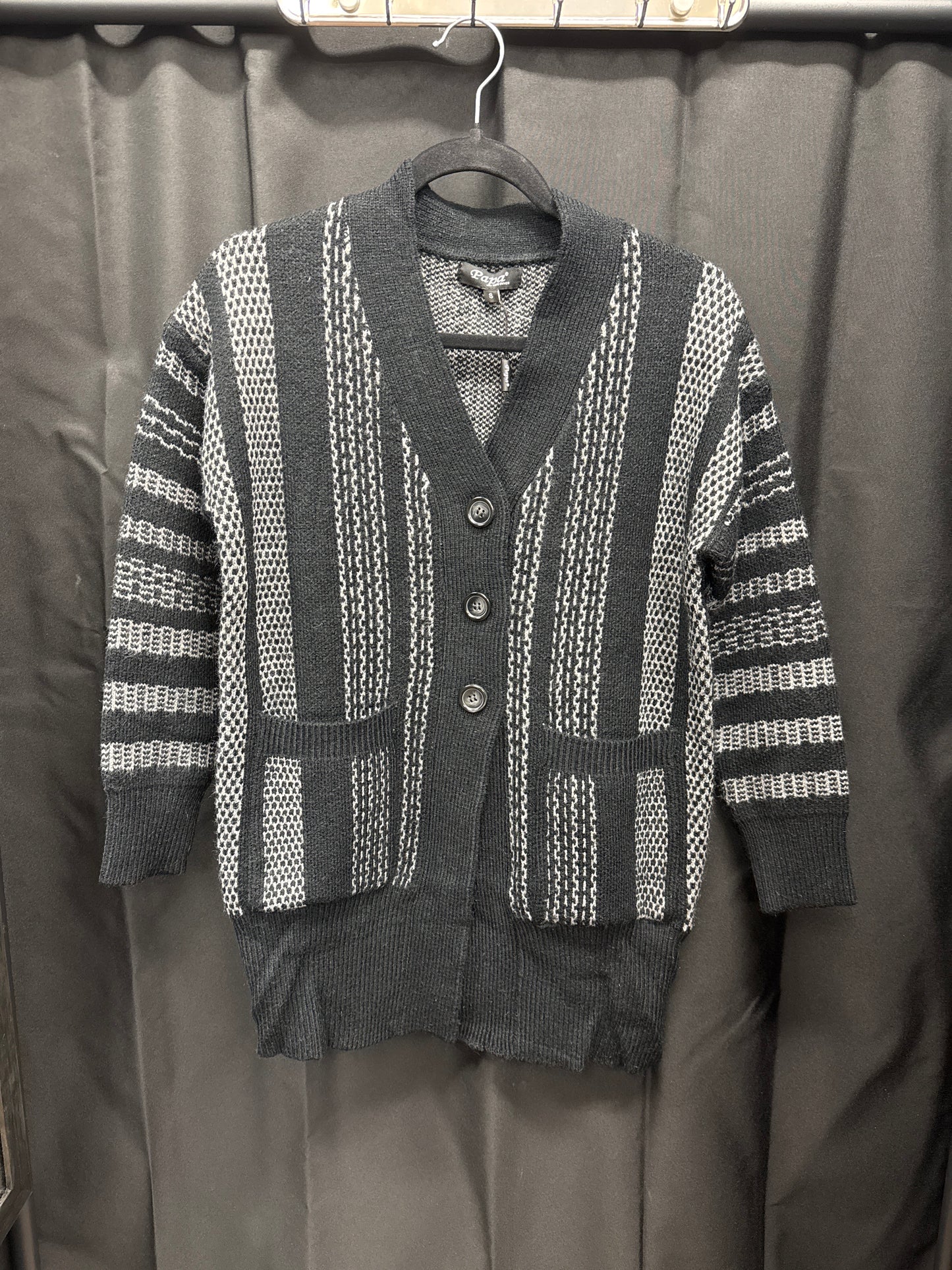 Black knit cardigan
