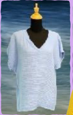 Woven waffle cotton, V-neck