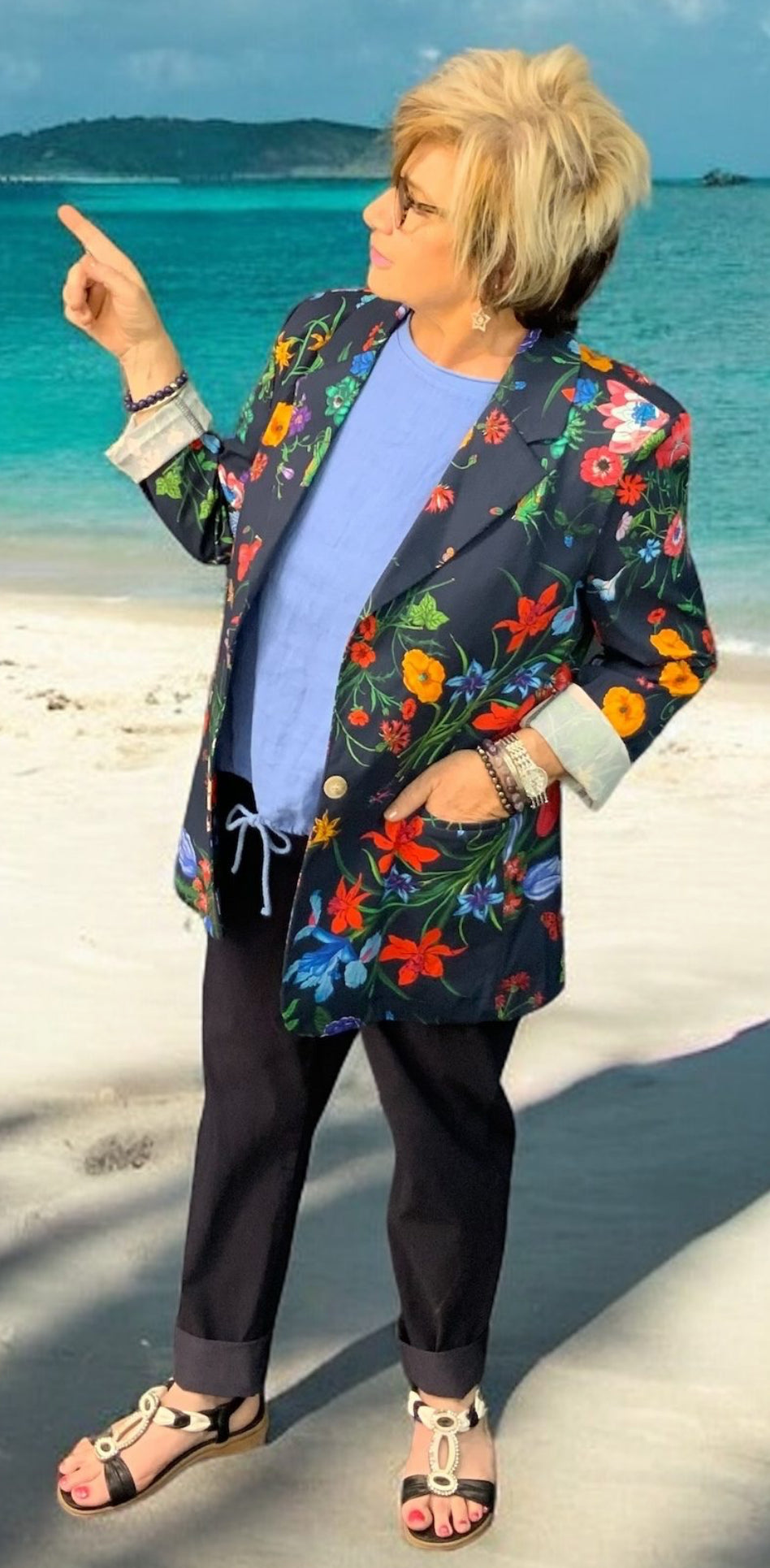 Floral Cotton Suit Jacket
