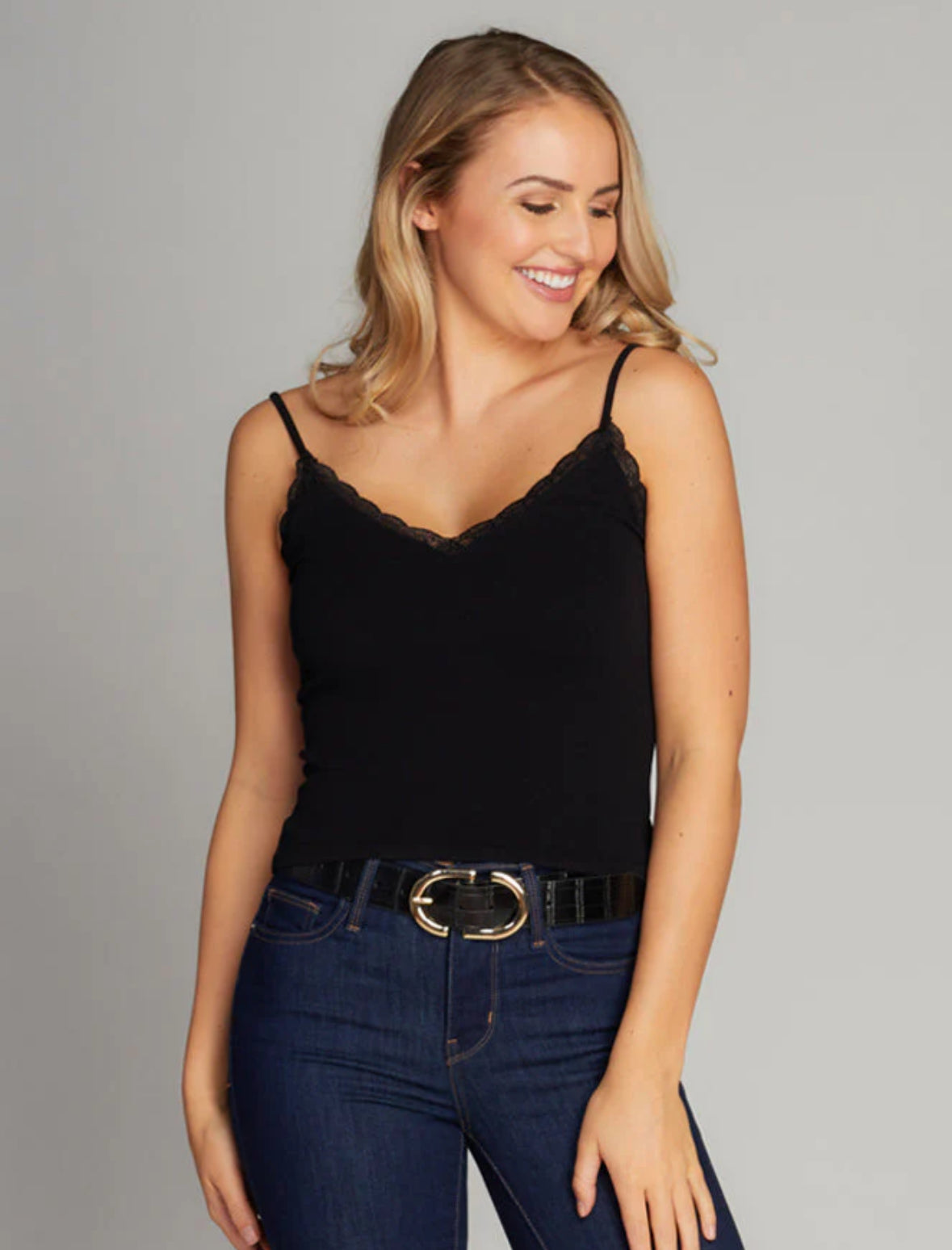 Rib lace Tank