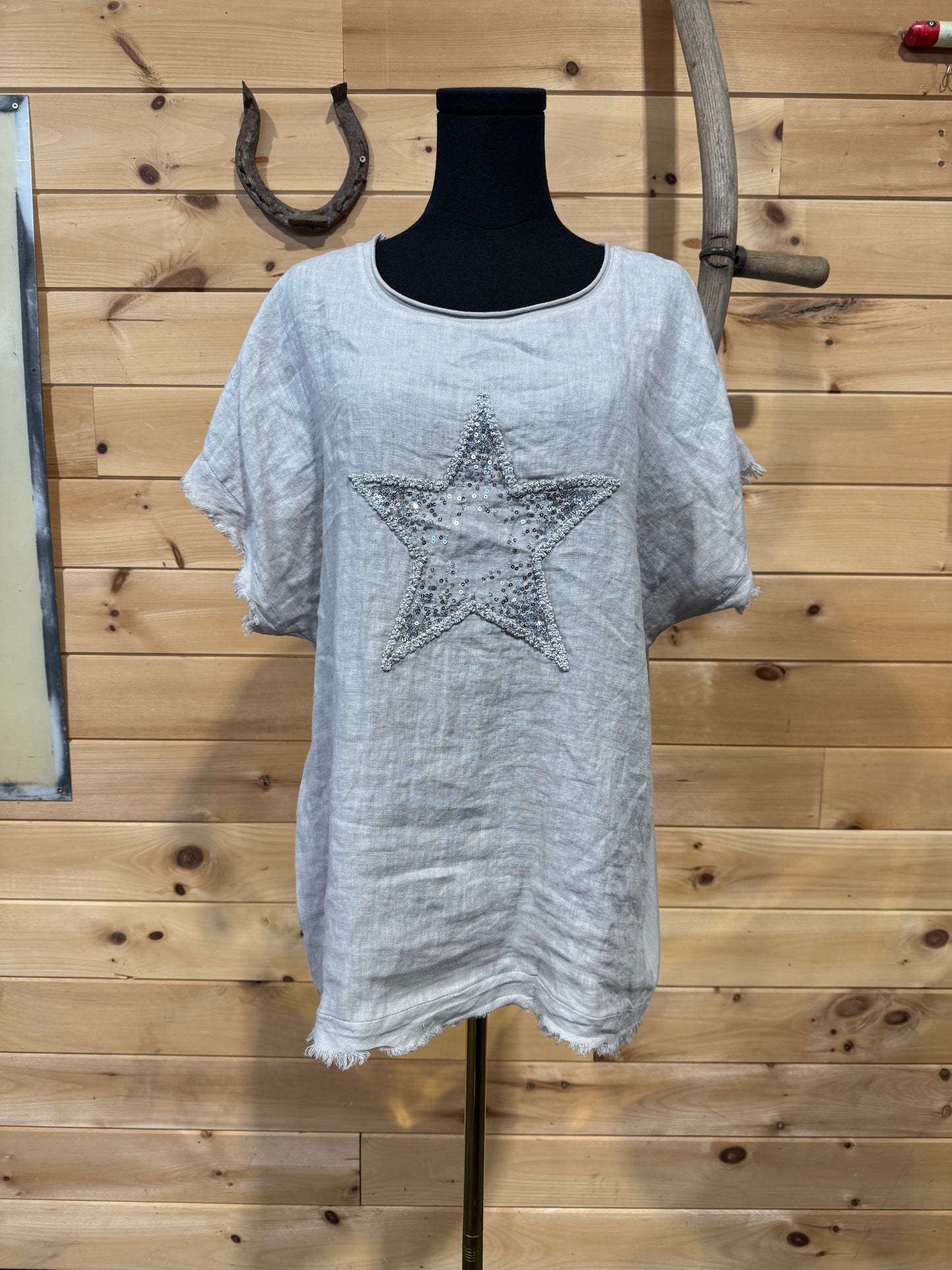Star linen/cotton top