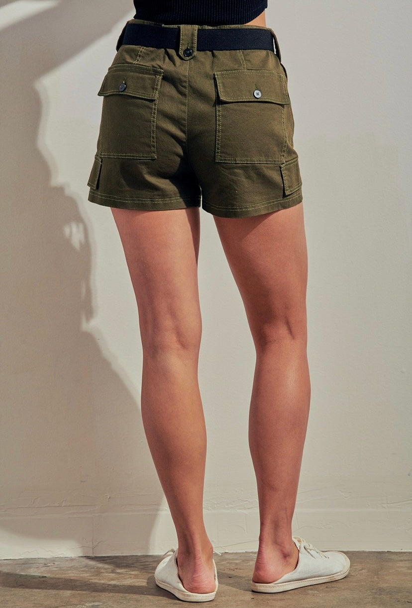 Olive Cargo Shorts