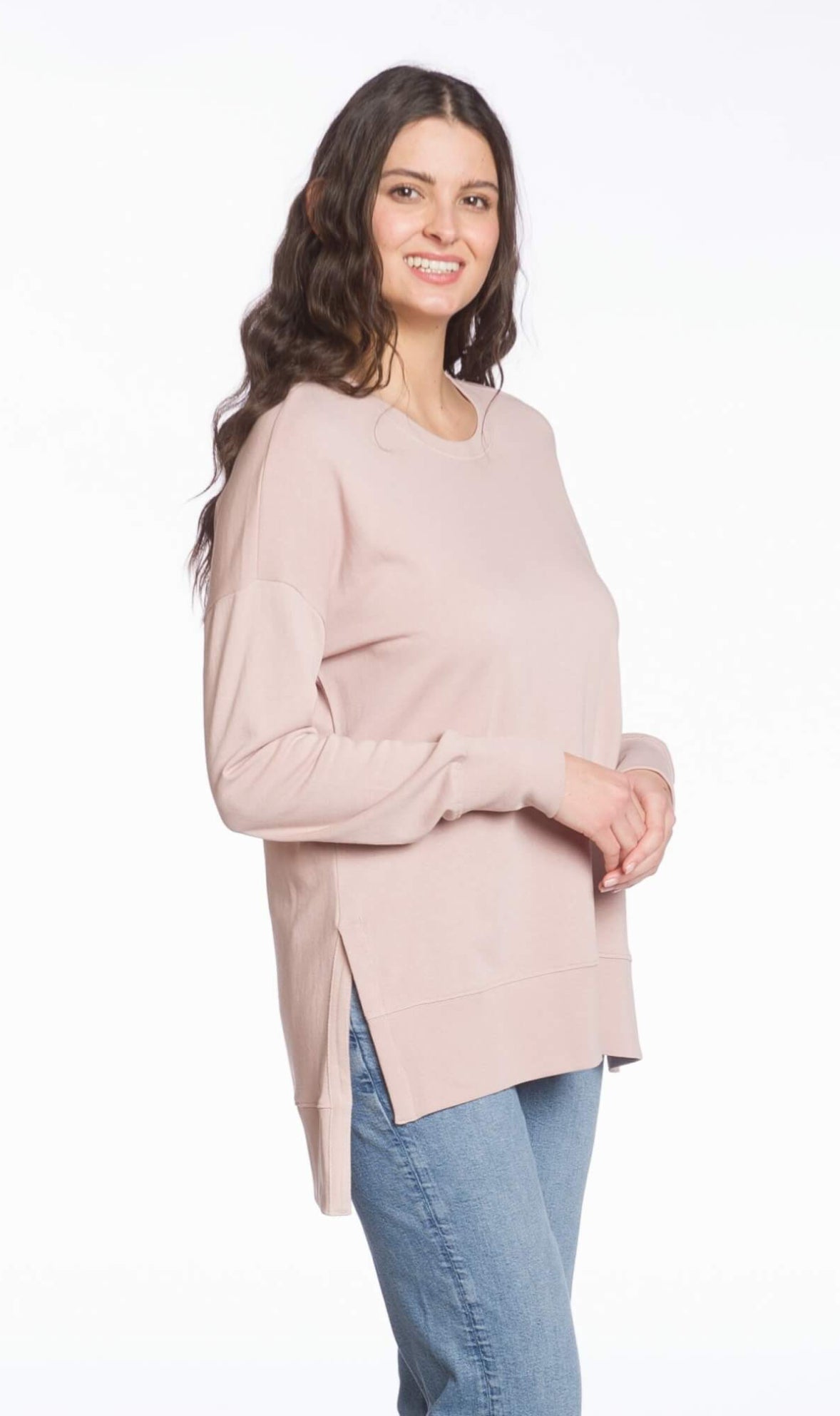 Vintage French Terry Hi-Low Sweater