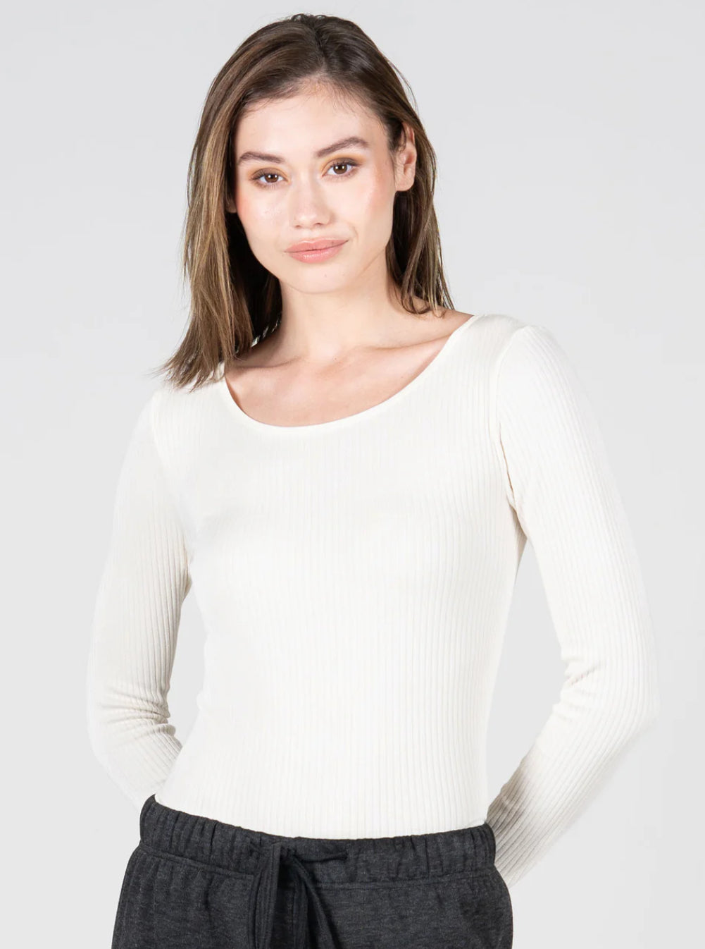 Rib crewneck Top