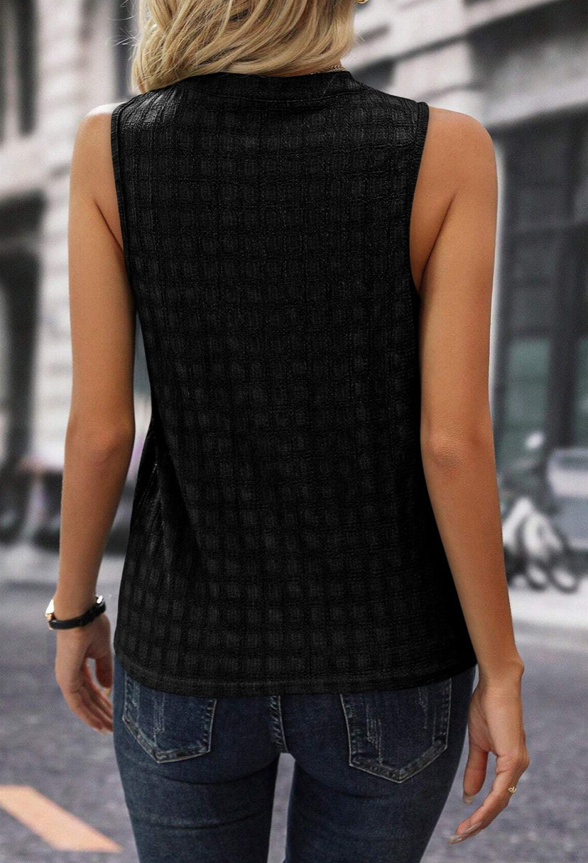 V Neck Textured Tank