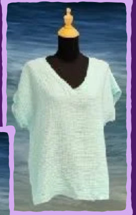 Woven waffle cotton, V-neck
