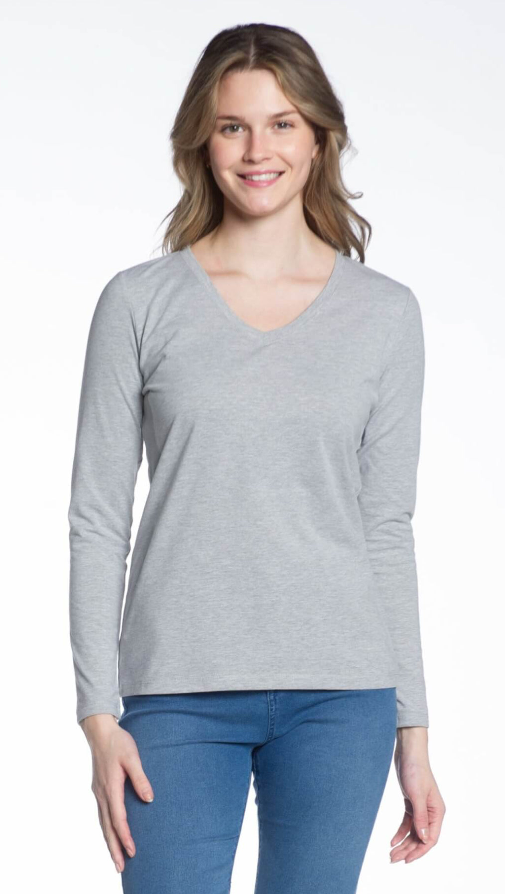 Basic “V” neck long sleeve