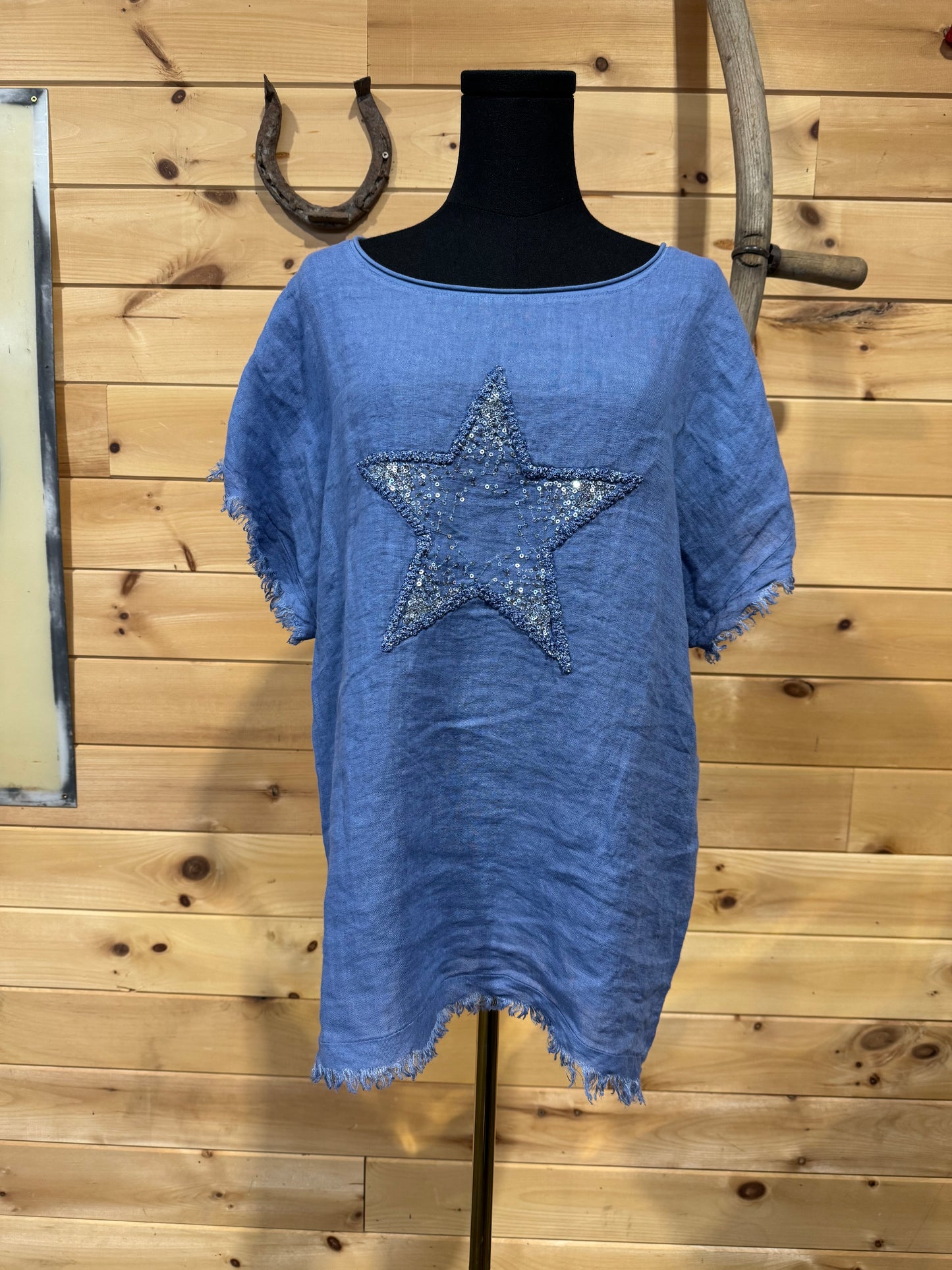 Star linen/cotton top