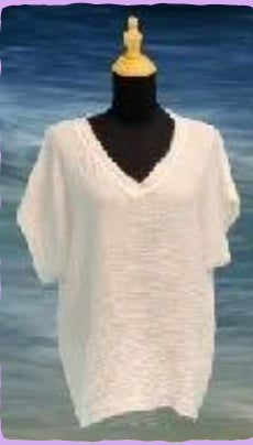 Woven waffle cotton, V-neck