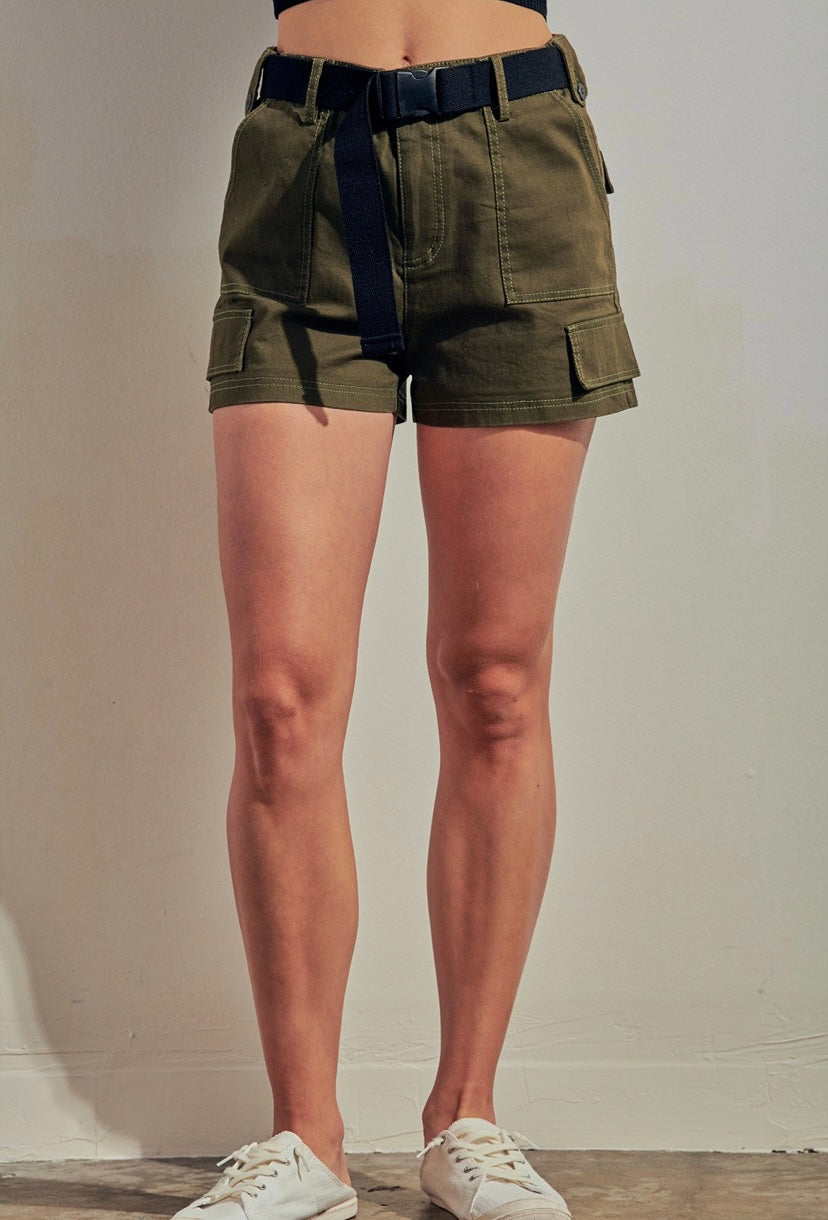 Olive Cargo Shorts