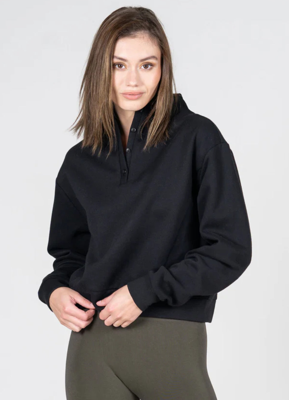 High Neck Button sweatshirt – AUDS & ENDS Boutique