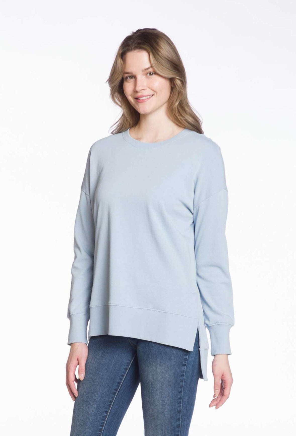 French Terry Hi-Low Sweater