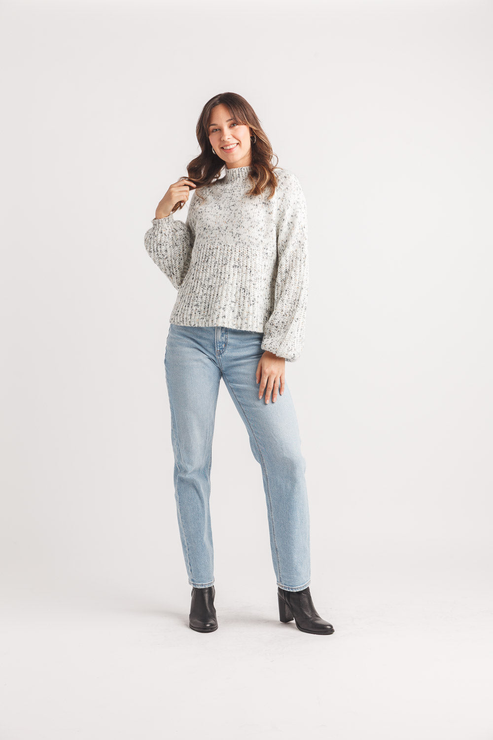 Speckled Ribbed Sweater