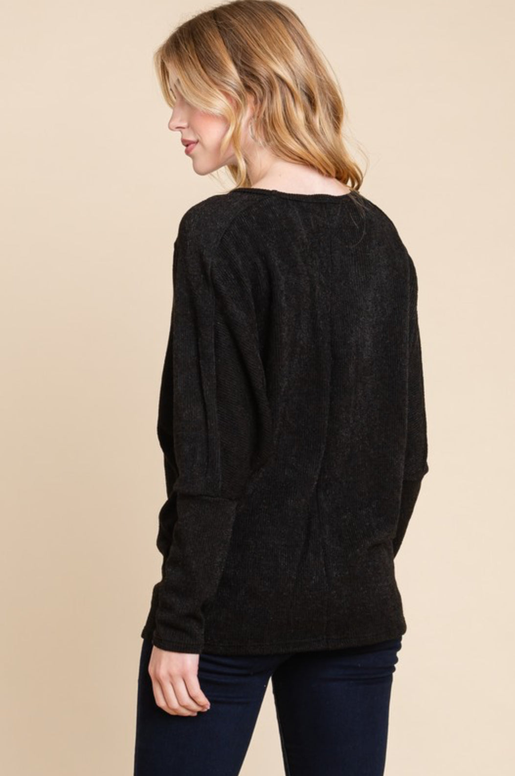 Dolman sleeve knit top