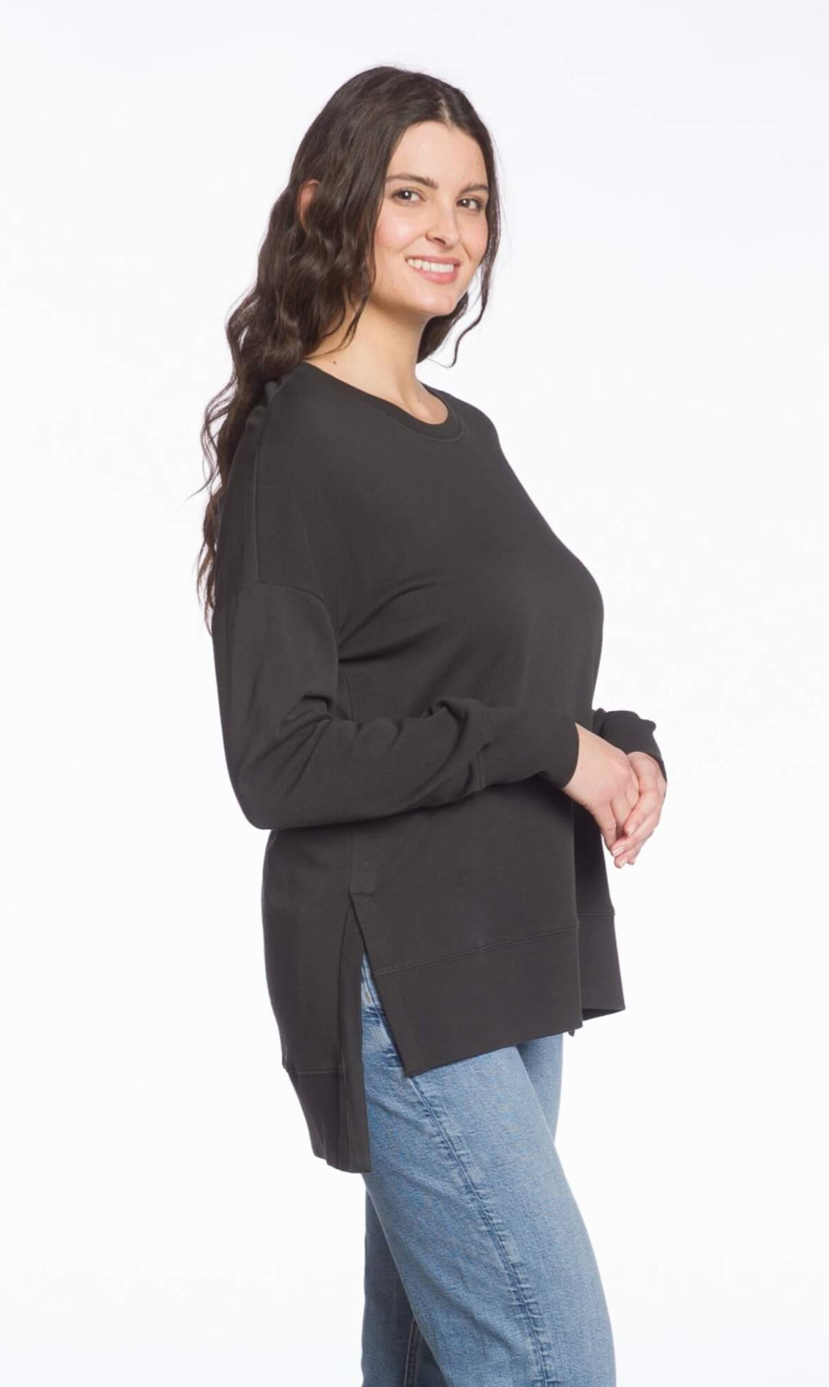 Vintage French Terry Hi-Low Sweater