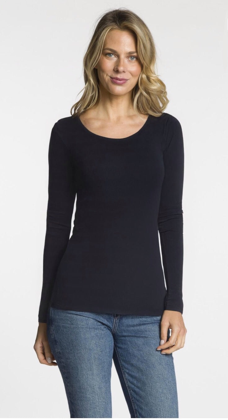 Black boatneck long sleeve