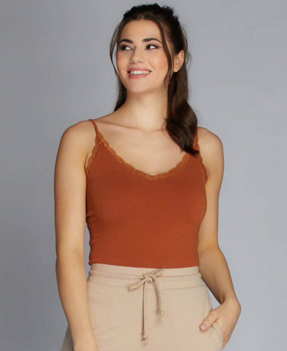 Rib lace Tank