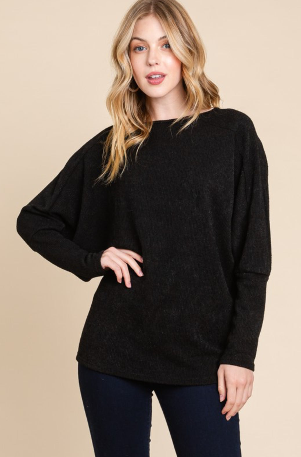 Dolman sleeve knit top