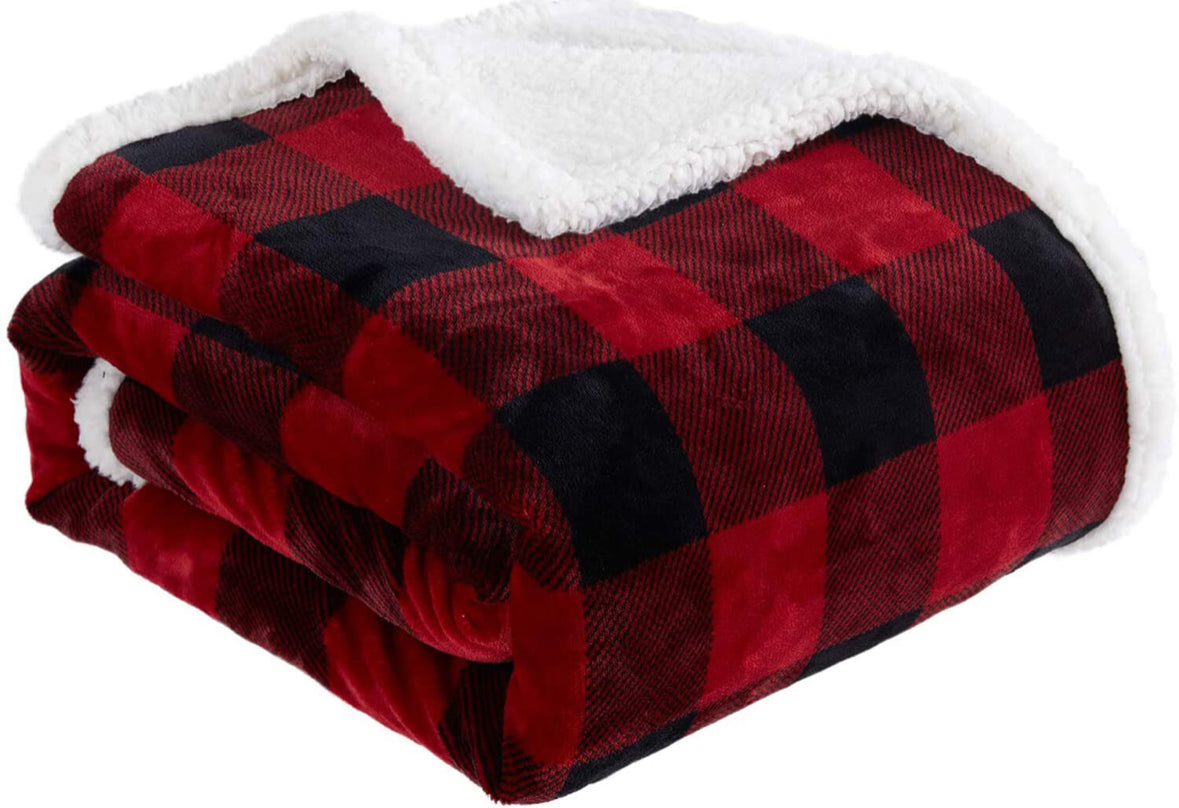 Buffalo check Sherpa blanket
