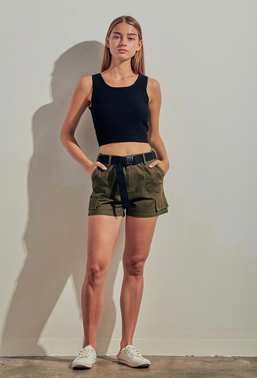 Olive Cargo Shorts
