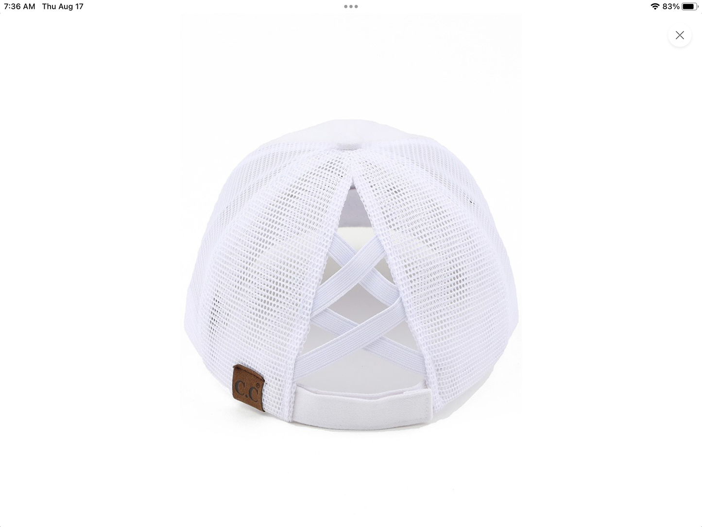 C.C. Sunshine & Lake Cross cross pony cap