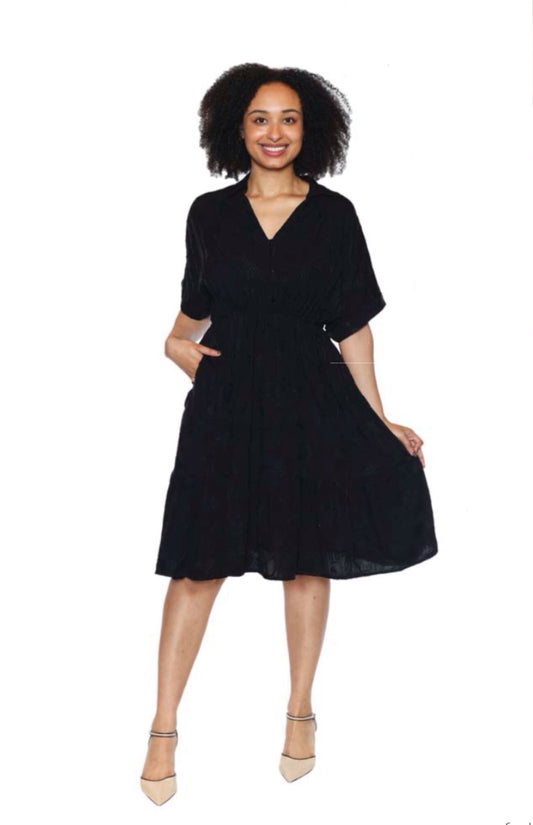 Black Embroidered Dress