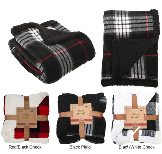 Buffalo check Sherpa blanket