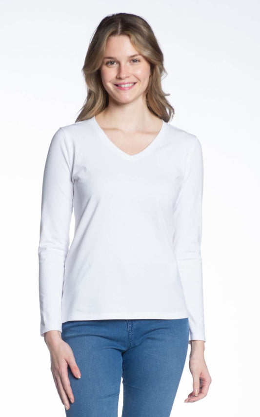 Basic “V” neck long sleeve
