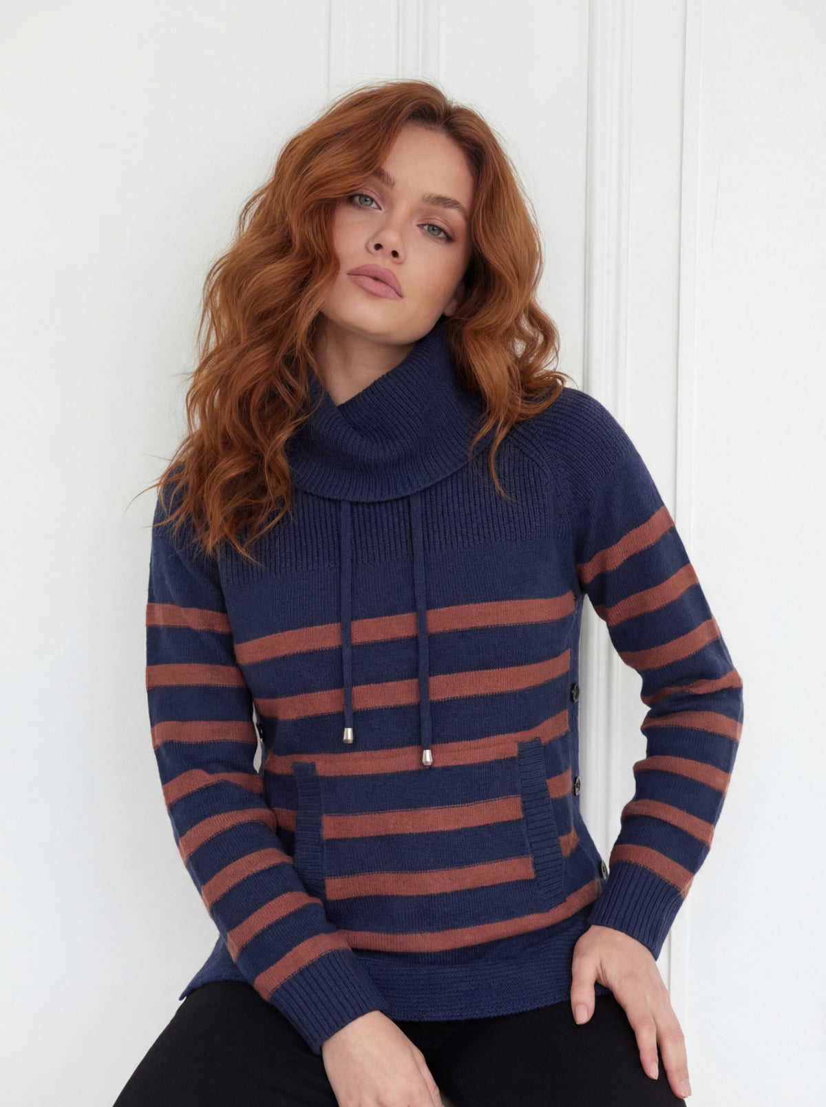 CYC Navy & Cinnamon Knit