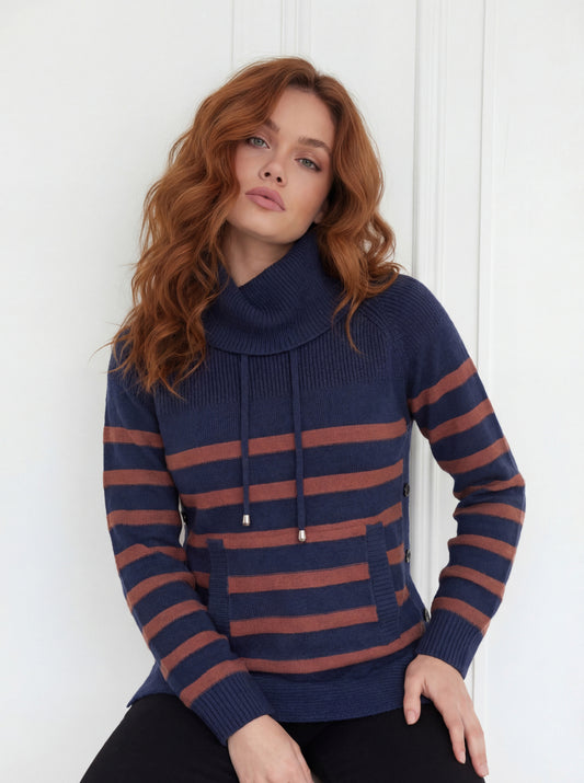 CYC Navy & Cinnamon Knit