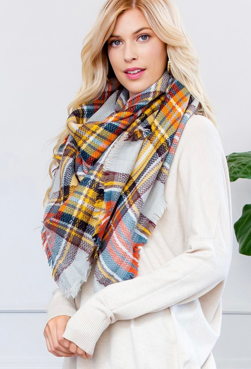 Plaid oversize blanket scarf