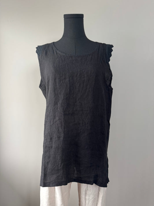 Eyelet sleeve tank top