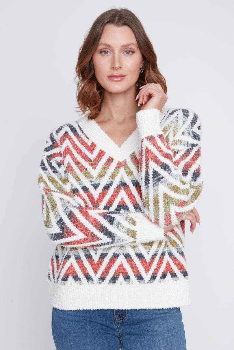 Rust Combo knitted sweater