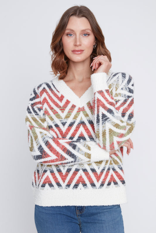 Rust Combo knitted sweater