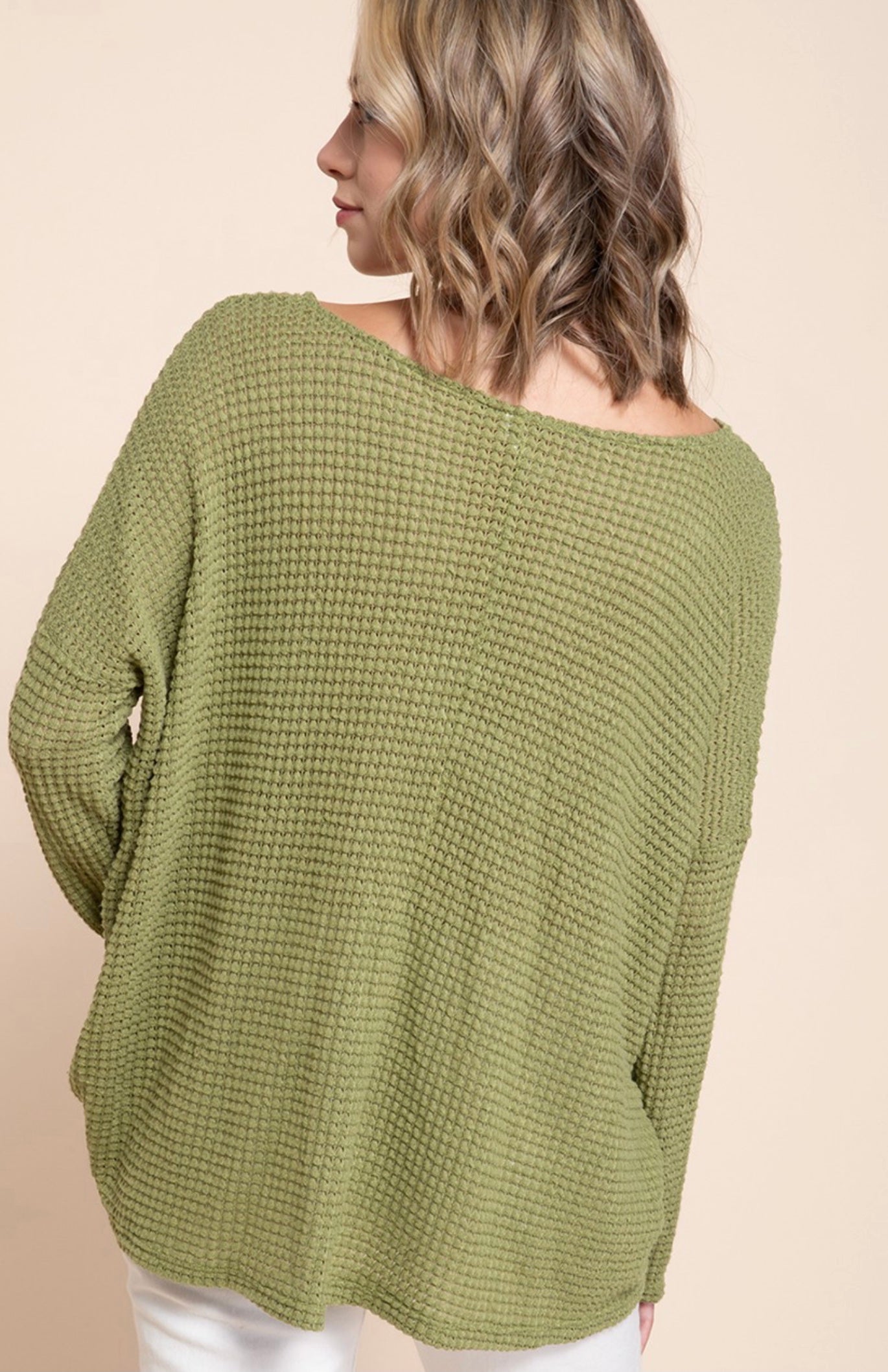 Oversized Waffle Knit Top