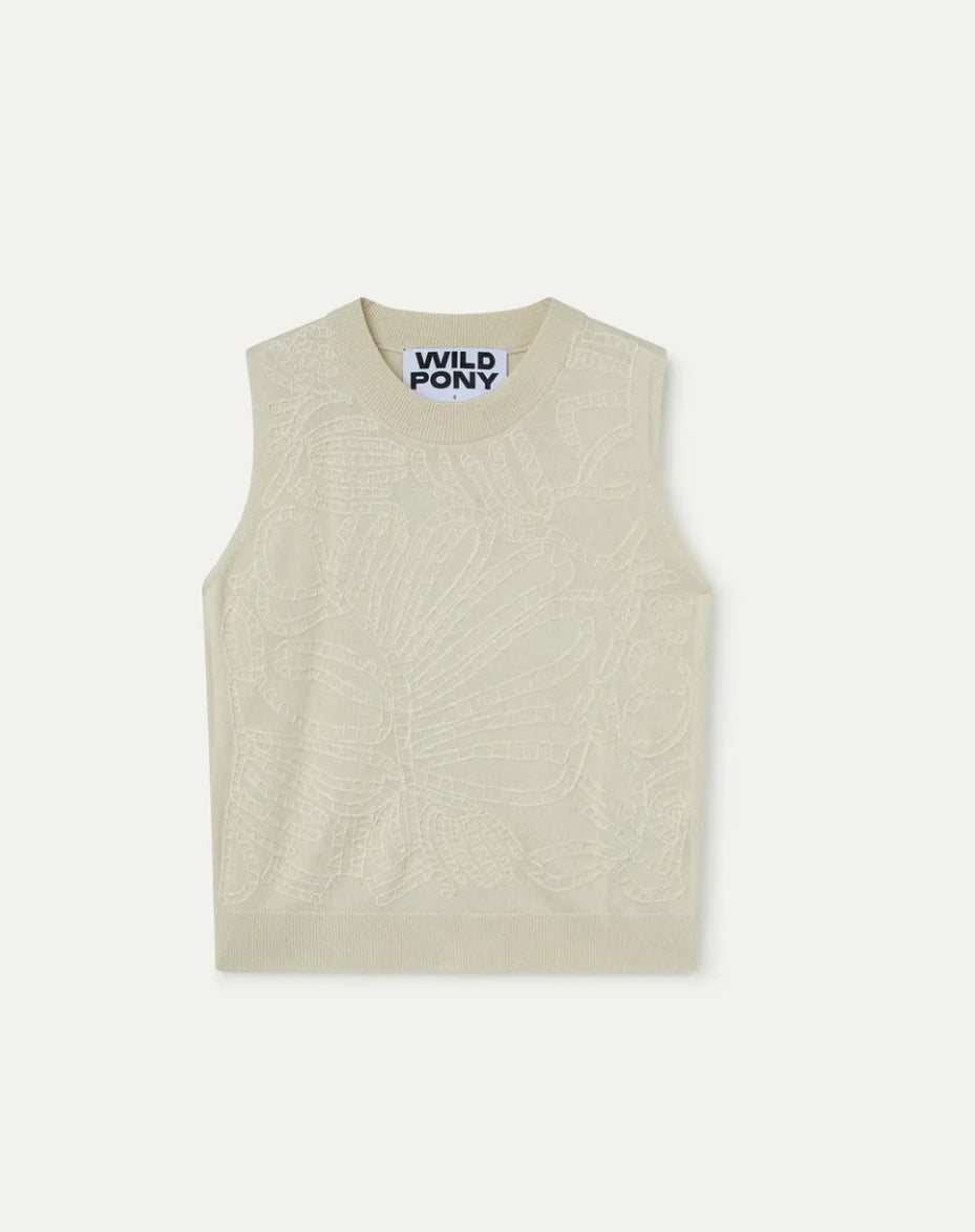 Knit Top with Embroidery