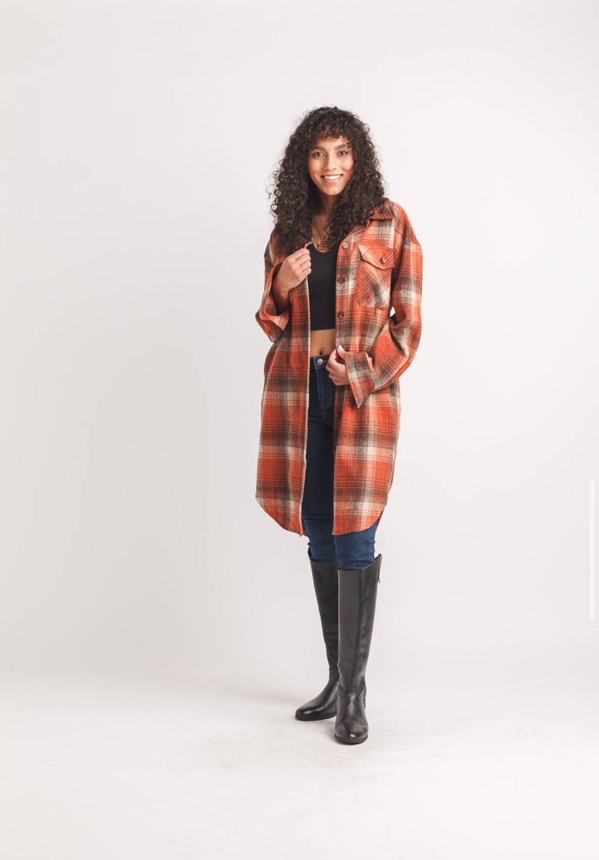 Rust Plaid Shacket