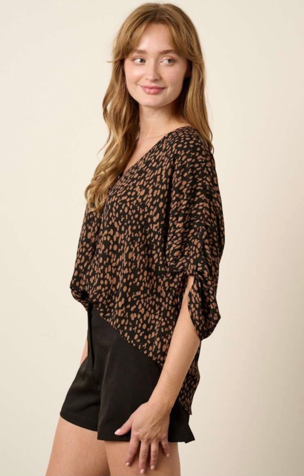 Print Dolman sleeve shirt