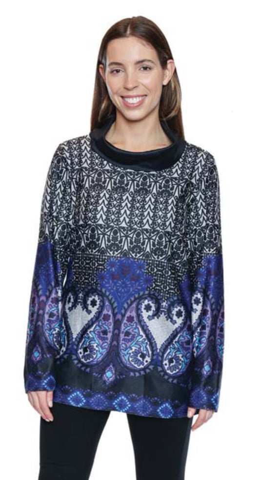 Purple print long sleeve