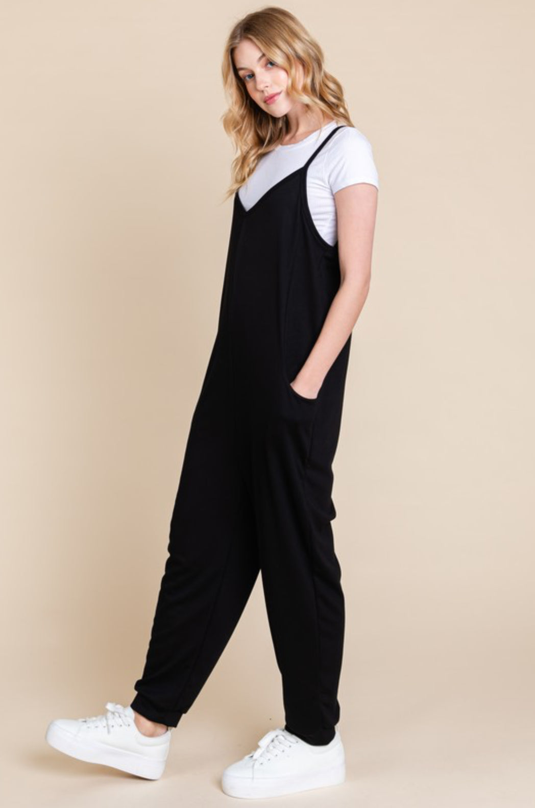 Ankle length cuff jumpsuit