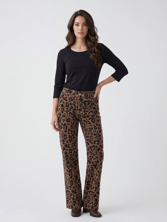 Brown leopard pant