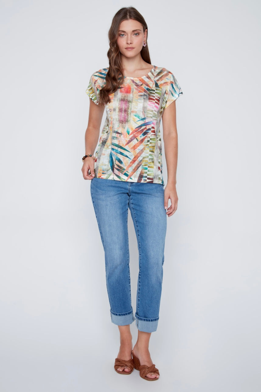 Multi Colour Leaf Top