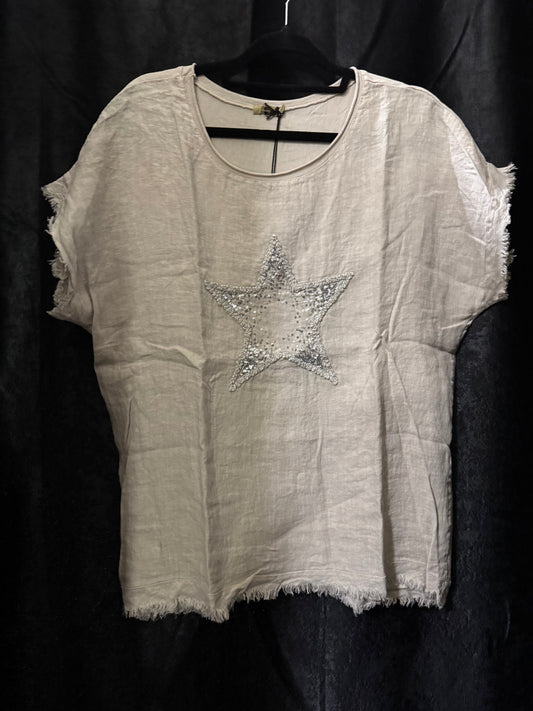 Star linen/cotton top