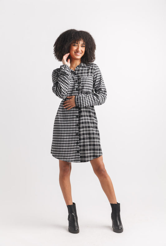 Black Plaid Button up