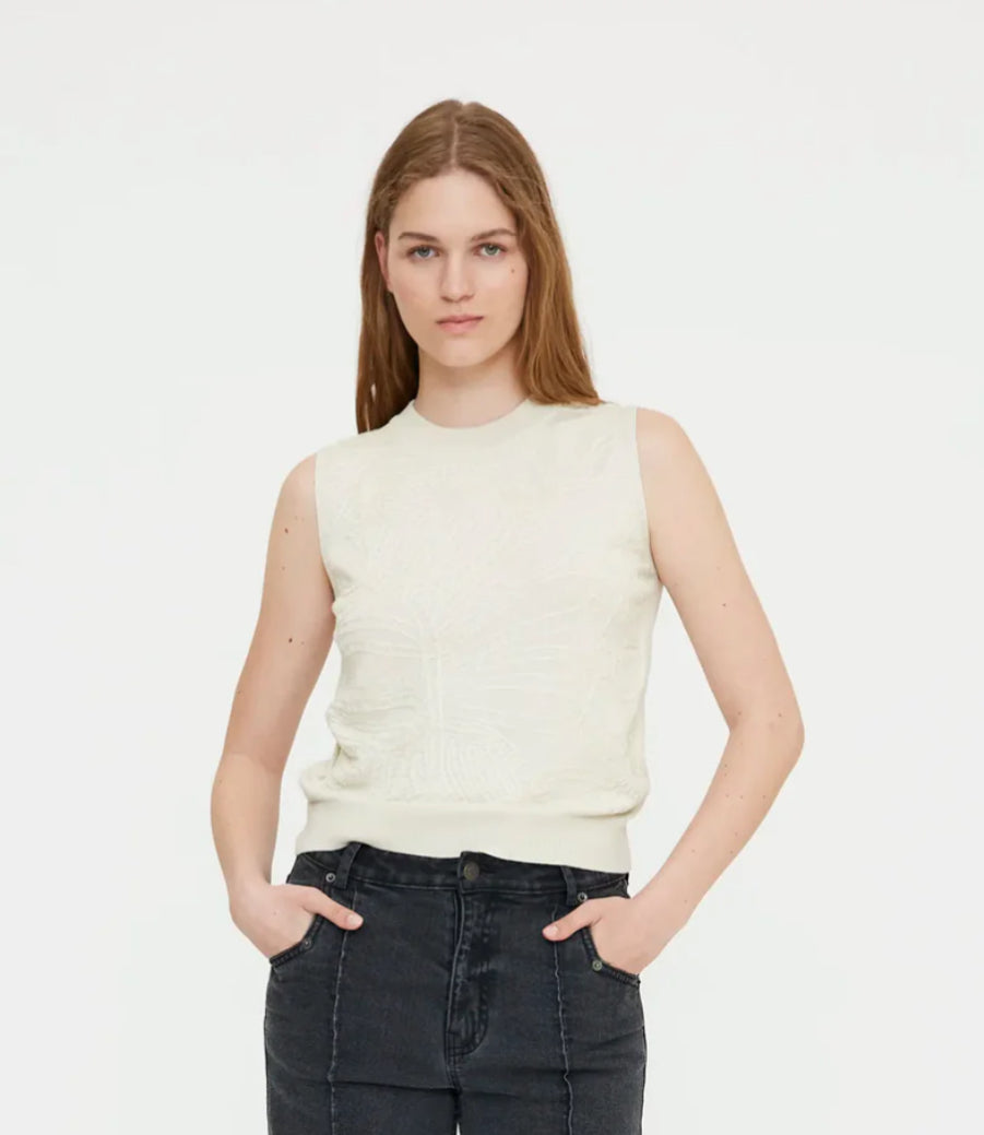 Knit Top with Embroidery