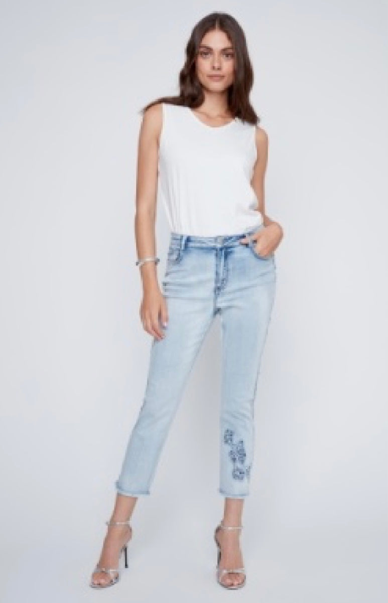 Flower Embroidery Jeans