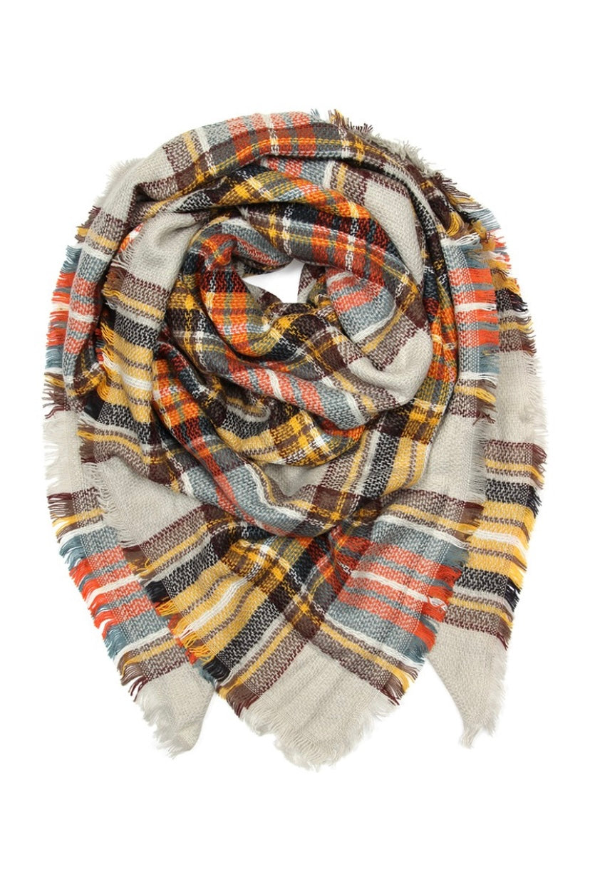 Plaid oversize blanket scarf