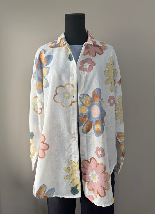 Flower Button Shirt