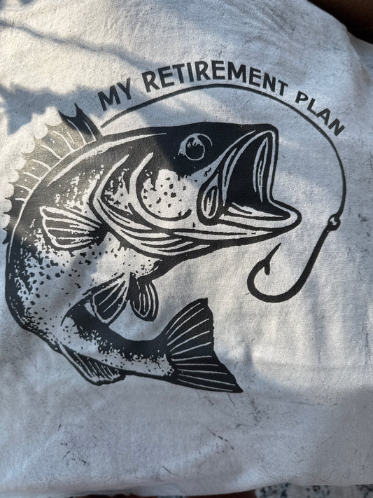 My Retirement Plan graphic tee with fish hook design, unisex sizing, Auds & Ends Boutique